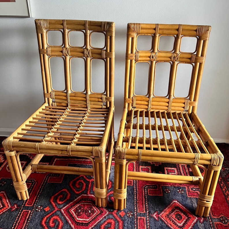 Bamboo & Rattan Chairs · Pair