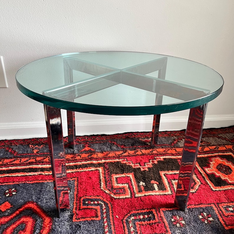 Round Glass & Chrome Coffee Table